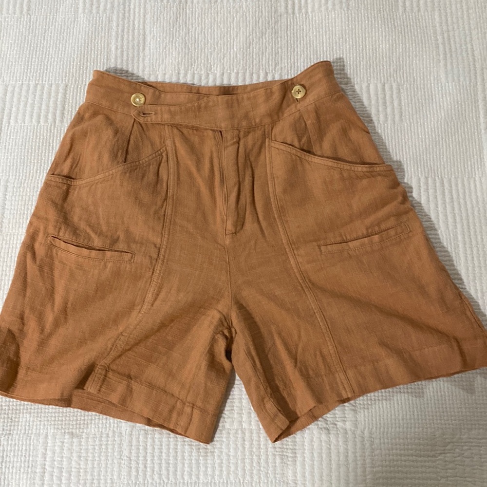 Free People linen blend high waisted shorts- 6